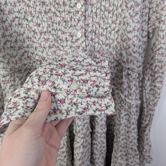 Ralph Lauren Denim & Supply Floral Mini Dress M Tiered Long sleeve Button - Picture 3 of 8